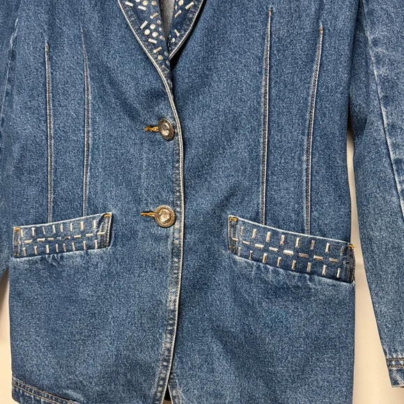 I.B Diffusion Vintage 1991 Denim Rhinestone Jacket - Picture 3 of 9
